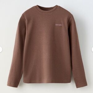 ZARA Girls EMBROIDERED RIBBED T-SHIRT